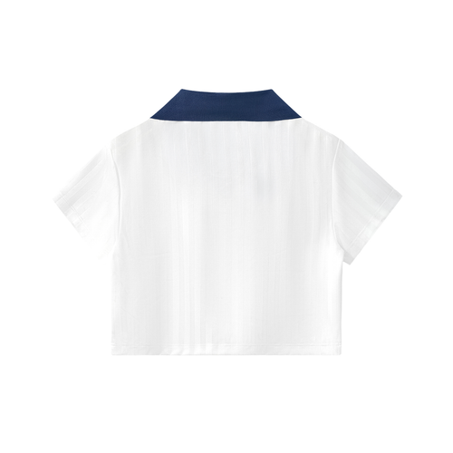 Out There Run Club Collar and Cropped Jersey (White and Navy))