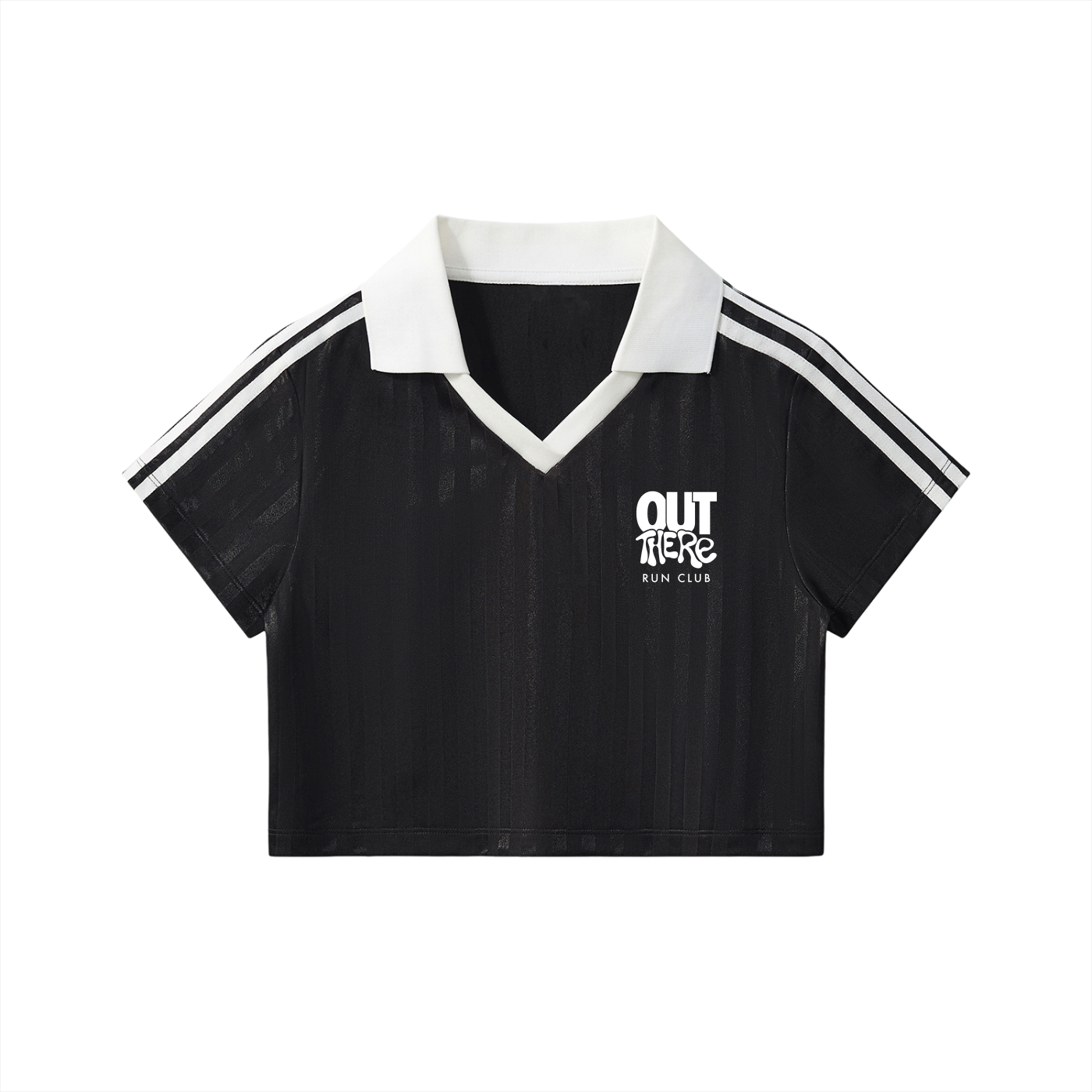 Out There Run Club Collar and Cropped Jersey (Black)